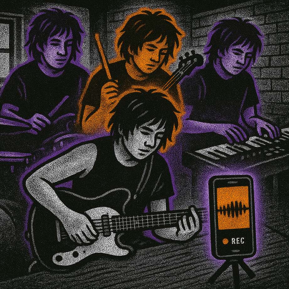 How to record yourself playing all instruments in a song